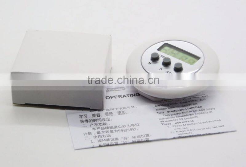 2.5 Inch 4 Digit Minute/Second LCD Round Refrigerator Countdown Timer