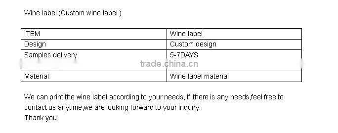 Gold stamping Wine label