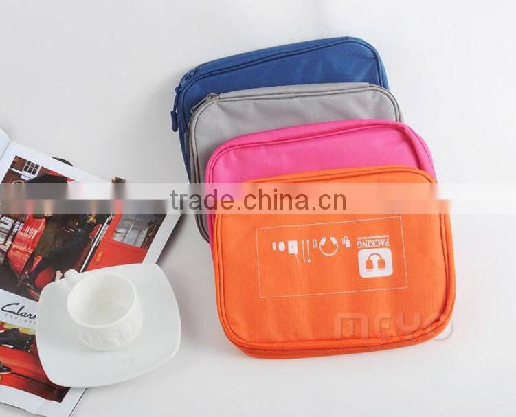 Colorful water proof packing organize bag with data cable headphone charger