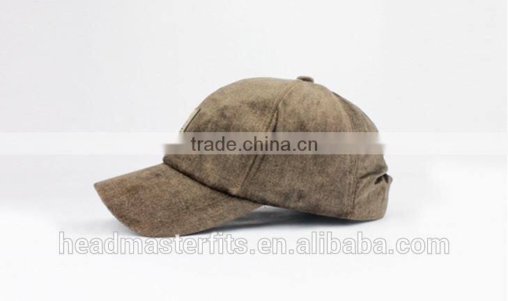 Custom Sports Hemp Caps Washed denim 6 panel Baseball Cap From China