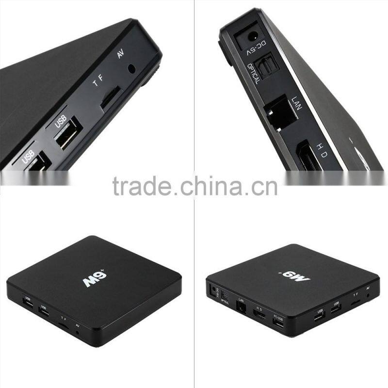 M9+ Android TV box Android 5.1 Amlogic S905 Quad Core 64 Bits 1G 8G Kodi XBMC 4K 3D LAN WIFI H.265 Airplay Miracast M9+ TV Box