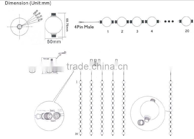 Dazzling Effects dmx Christmas LED Ball Lighted Decoration Ornament