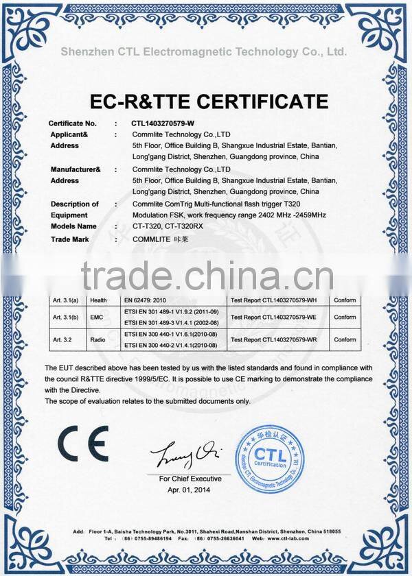 Commlite 'ComTrig' T320 '4-in-1' Wireless Remote flash trigger receiver for Canon for Nikon for Pentax for Olympus