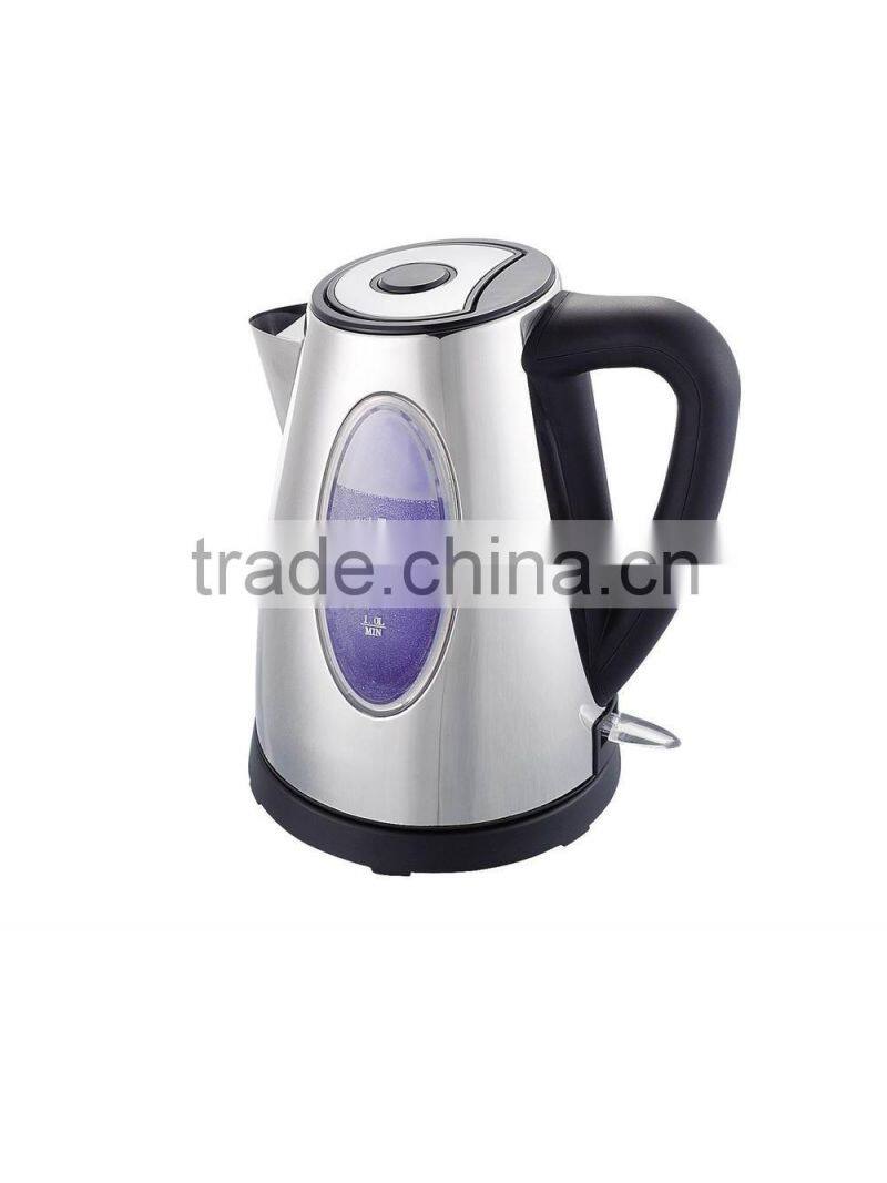New product 1.7L low price efficient cordless stainless steel electric water kettle