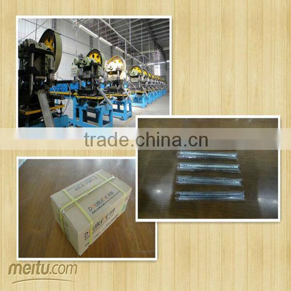 3-fold furniture metal drawer rails and rollers