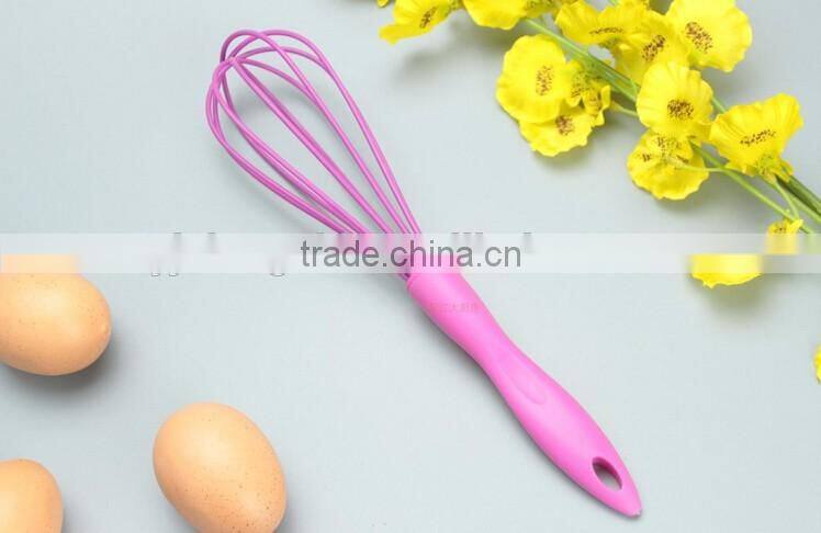 Hot sale colorful silicone whisk with PP handle Silicone Kitchen Utensils for Blending, Whisking, Beating & Stirring