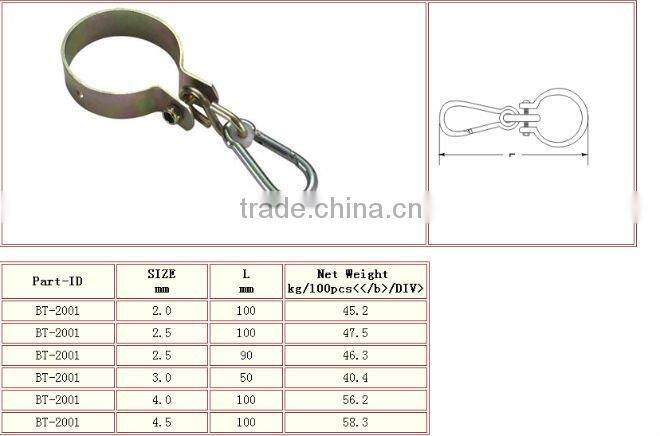 Galvanized100 MM Collar Hook With Industrial Snap Hook In Carabiner Rigging Hardware Manufacturer