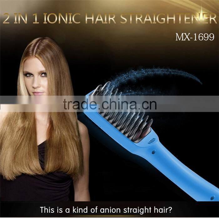 New developed PTC heating ceramic hair straightener blue