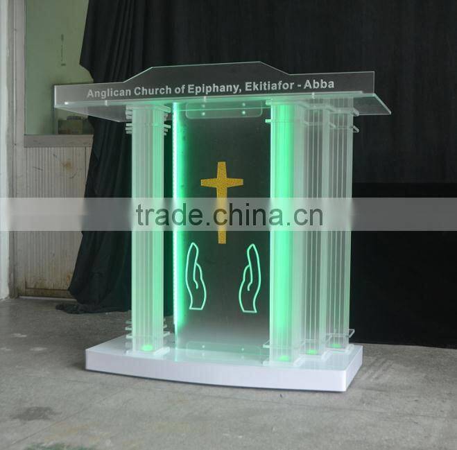 new acrylic church pulpit with changeable LED light