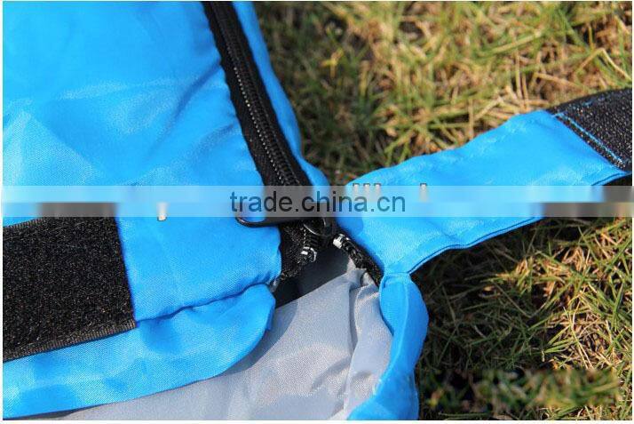 Outdoor envelop sleeping bag with cap