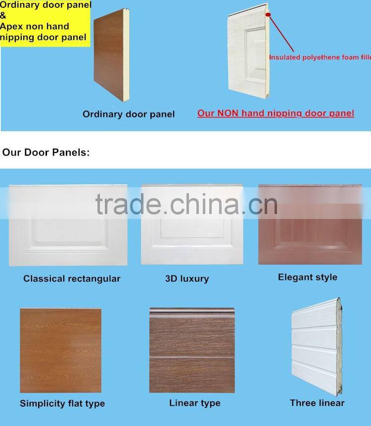 Wooden color garage door panels with liftmaster garage door opener/residential sectional garage door