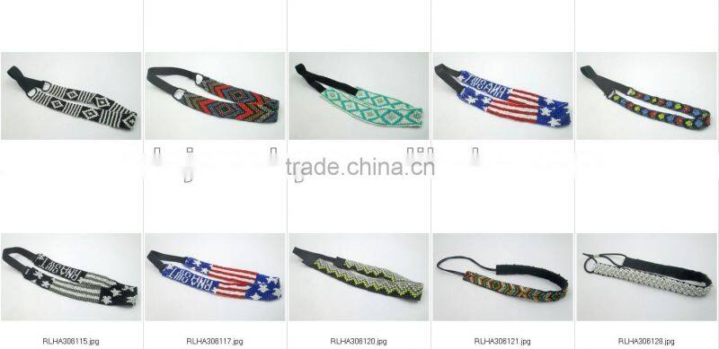 Imitation jewellery small glass seed beads pink tassels bracelets for children