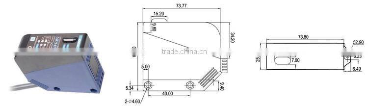 CNTD New Square Type AC/DC24-240V Supply Relay Output Photoelectric Sensor Reflex 5m Range CGF70-R5J