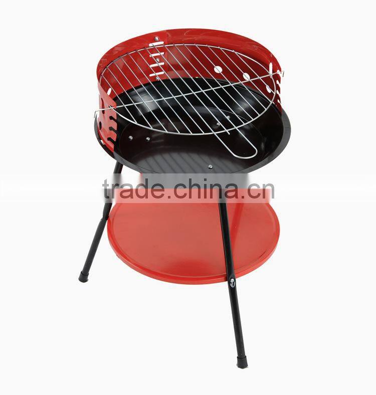 Mini triangle portable charcoal bbq grill with retractable height