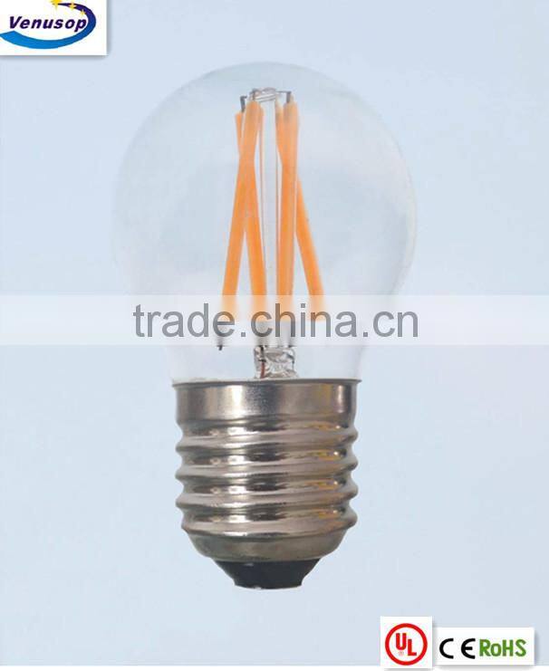 P45/G45 2watt 4watt led filament bulb Clear galss E14 230V UL CE RoHS FCC