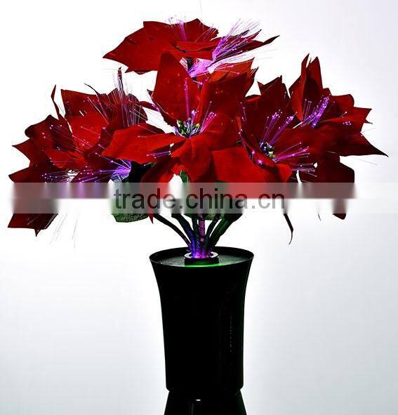 2016 New Design LED fiber optic Red Christmas/Festive star flower Decoration light