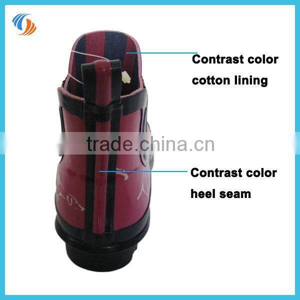 England Women Ankle Rubber Shoes Dog Printing