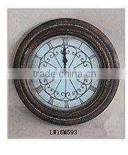 Brass Color Round Roman Numeral Antique Vintage Large Wall Clock Metal