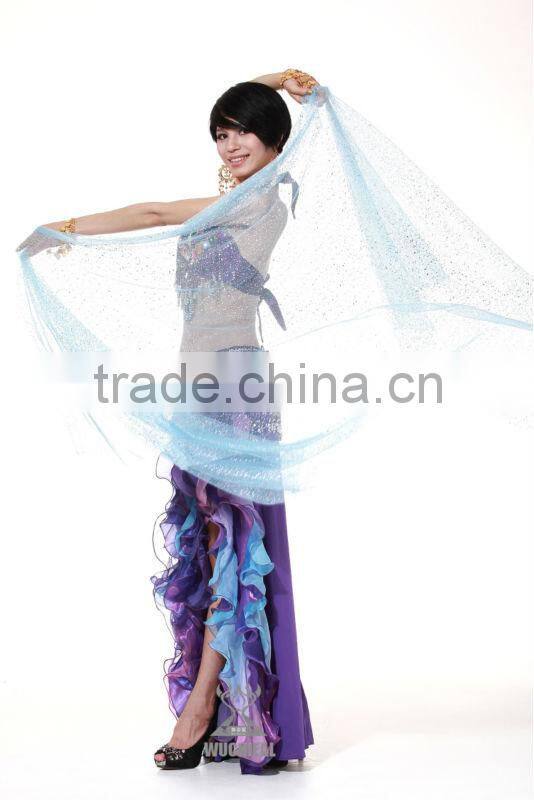 Belly dance performance / practice costume veil for ladies with glittering dots (SJ009)