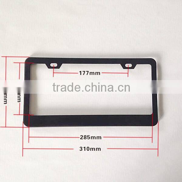 Wholesale USA standard stainless steel matt black blank car license plate frame,number plate frame