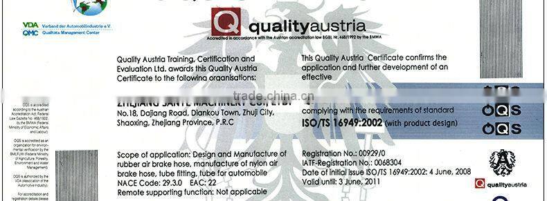 Standard factory price high pressure double-deck brake nylon hose