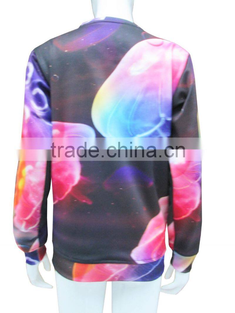 2014 printing special women sweatshirt with dye sublimation from shenzhen factory