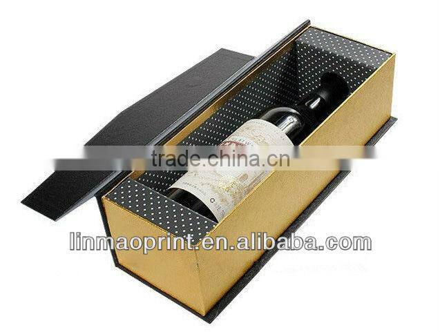Chinese red and gold stamping folding box for wine gift