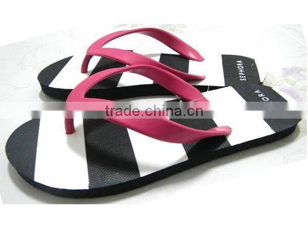 Wholesale pvc outsole silk screen new design ladies slippers