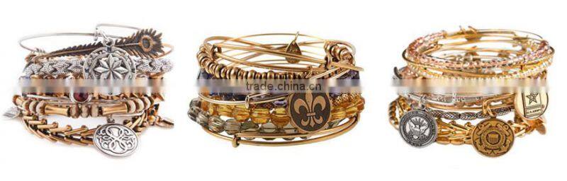 Wholesale Adjustable Wire Bangle I Love You To The Moon And Back Brother Charm Bangle Bracelet