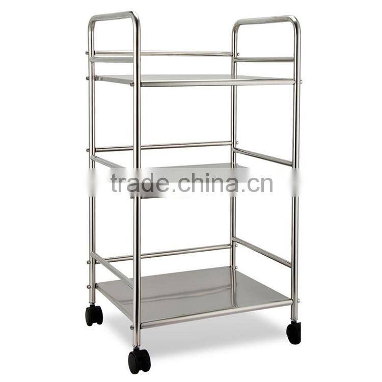 Movable 4 wheels CE approved quality guarantee commercial stainless steel kitchen storage shelf rack for hotel restaurant
