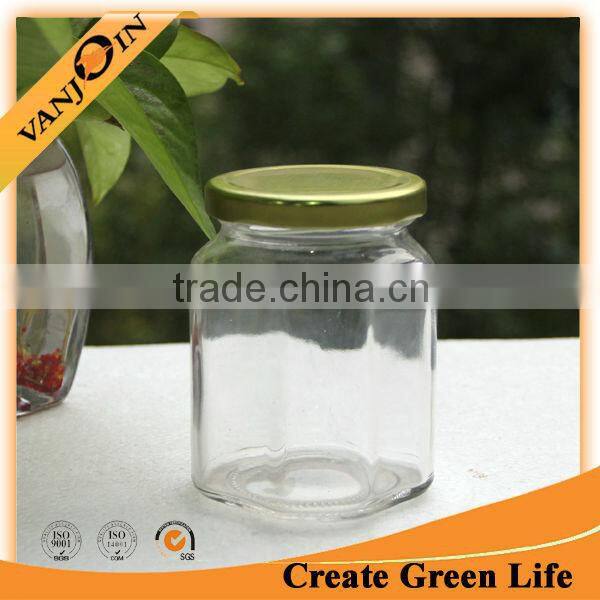 Clear 250ml Octangle Food Jar New