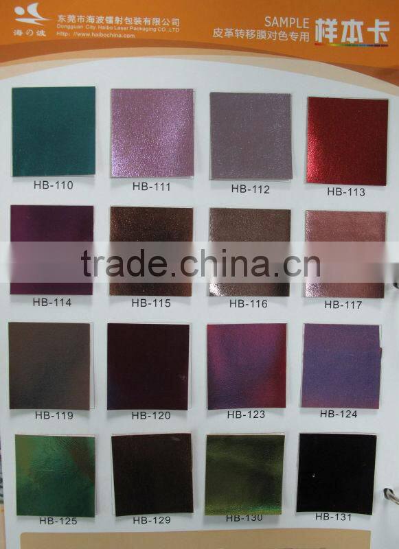 PET heat transfer film for leather
