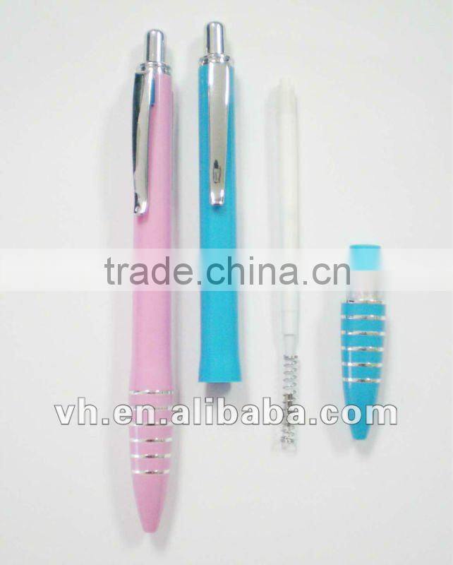 hot sale plastic retractable ball pen with metal clip