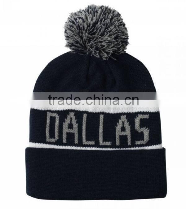 2014 Wholesale headwear oem beanie hats with pompom