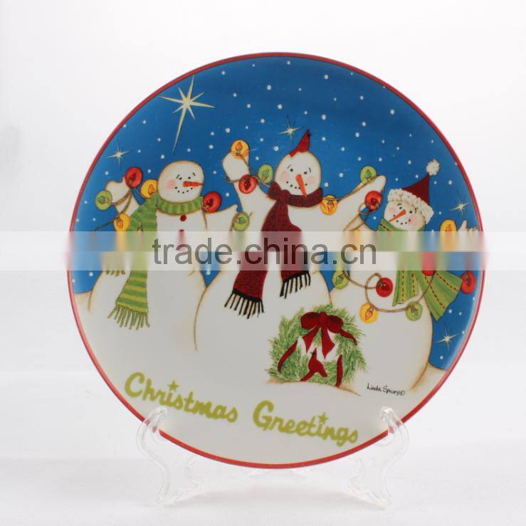 Factory wholesale antique chinese christmas item porcelain plate
