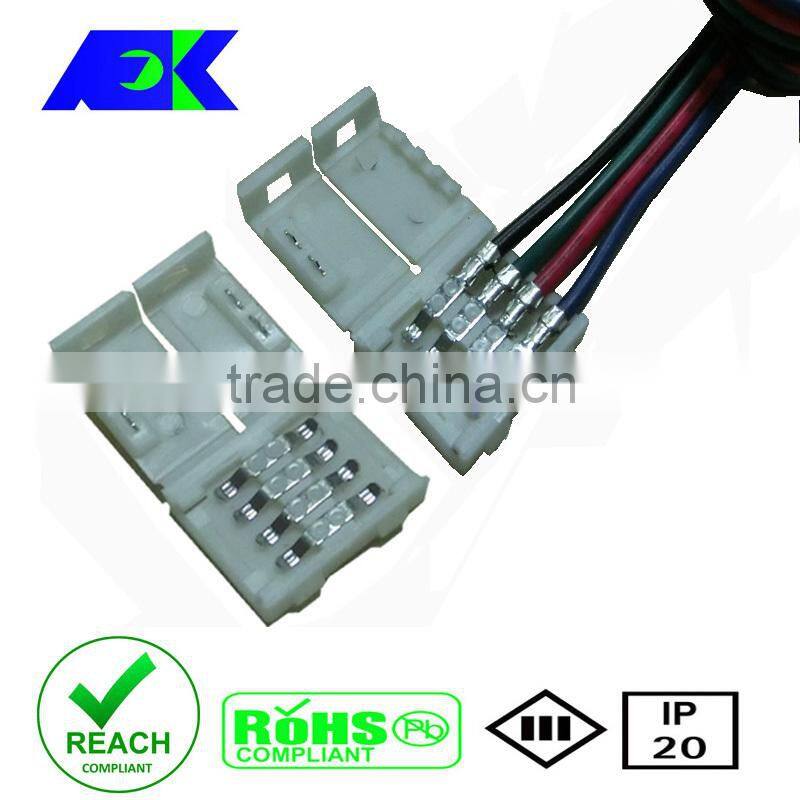 SMD flexible RGB&single color led strip light connector cable wire 4 pin connector