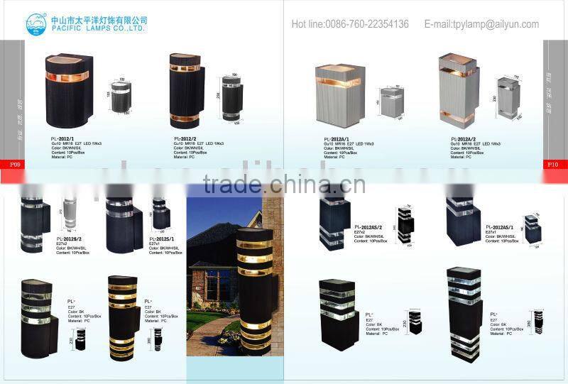 2014 Newest LED bollard light/LED wall light from China manufacture with Aluminium and PC