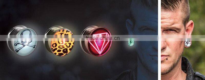 Charming design wholesale custom clear ear spiral glass plug