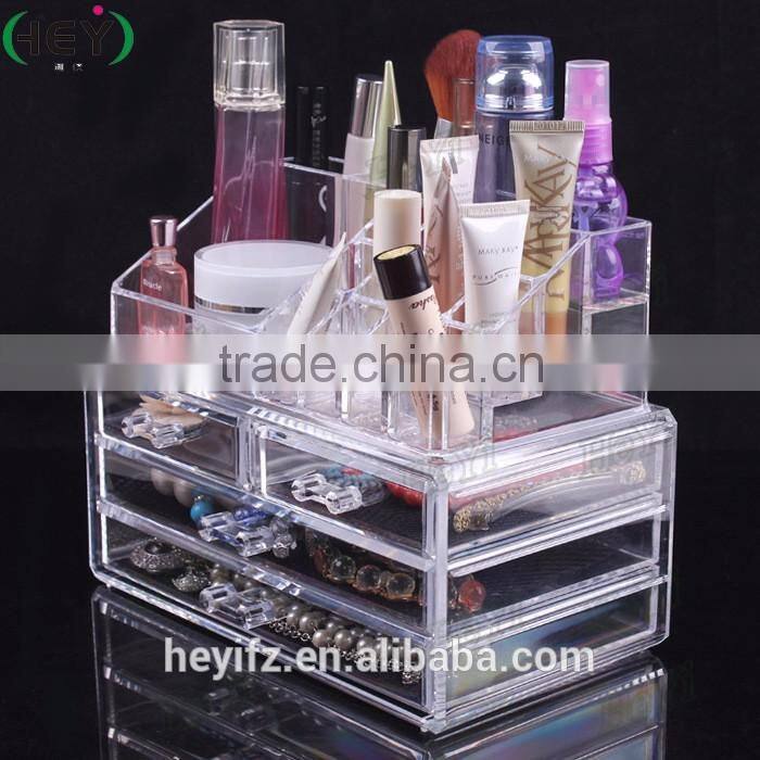 Hot Sell White Clear Multi Spaced Acrylic Cosmetic Case
