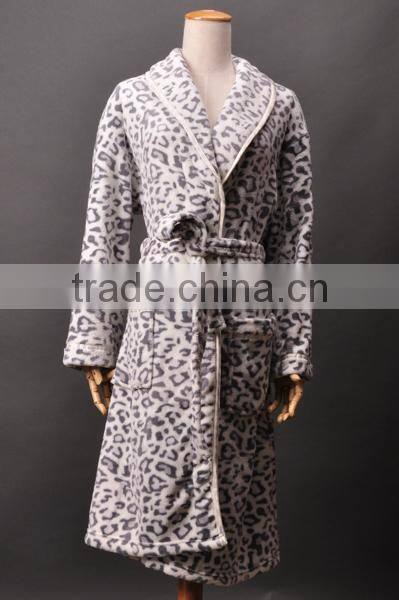 Printed micro coral fleece bathrobes for man and women