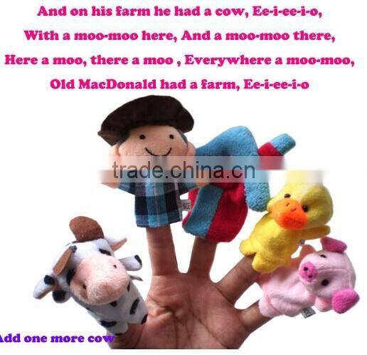 The Nursery Rhyme Finger Puppets "Old Macdonald Had A Farm" Baby Toys For Children JPtoys140704