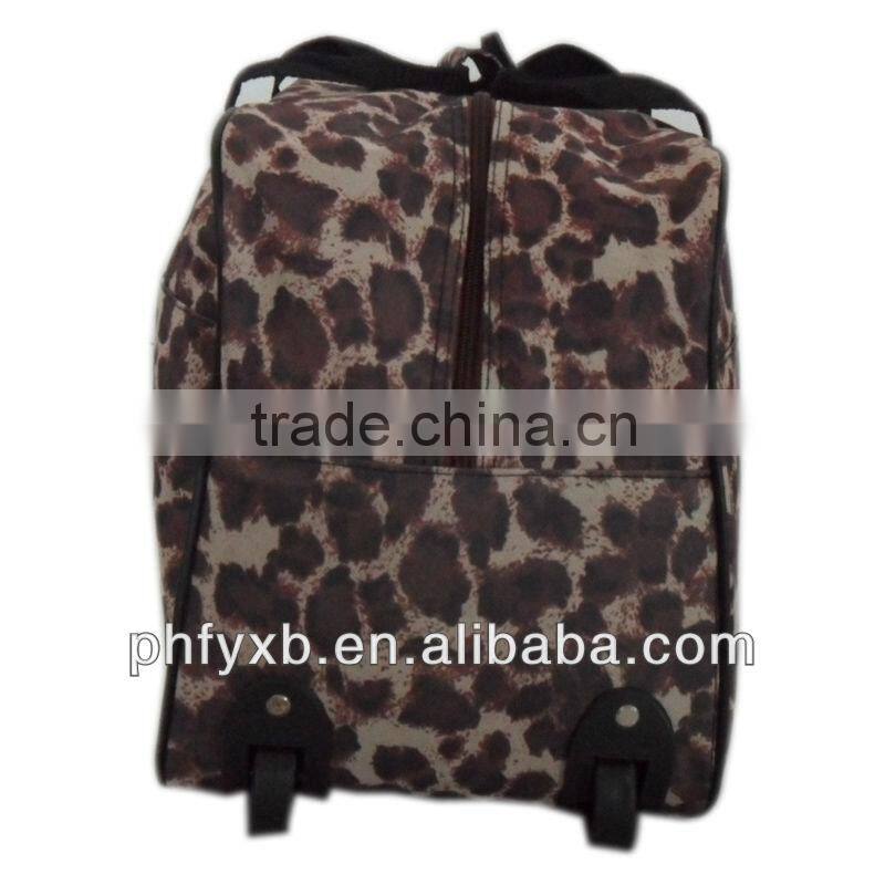 2014 china factory new design rolling dufful bag with leopard print,hot-selling travel bags