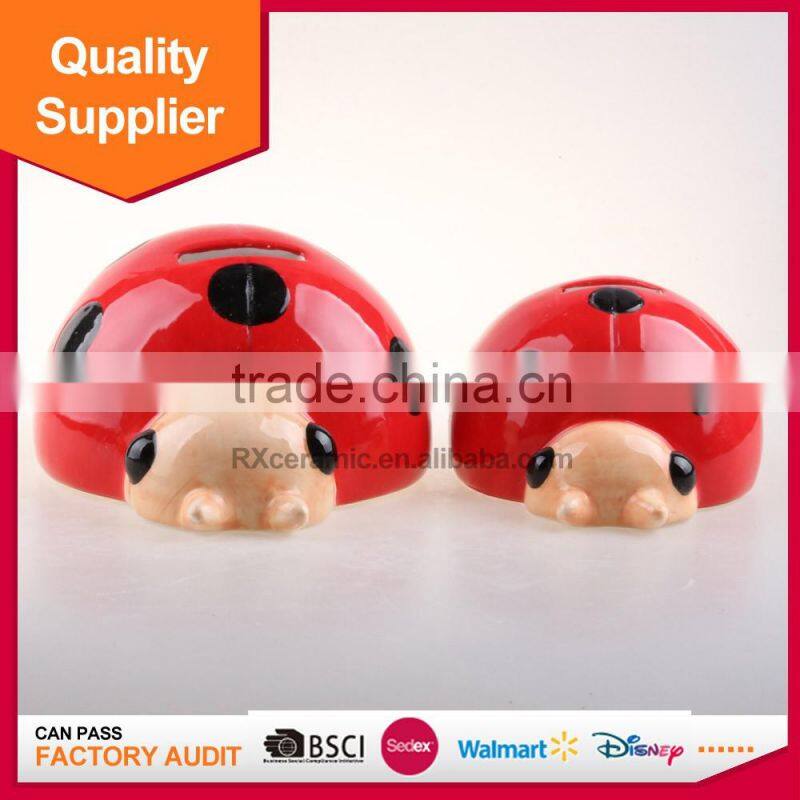 Promotional Funny snail shape ceramic money bank for home decoration