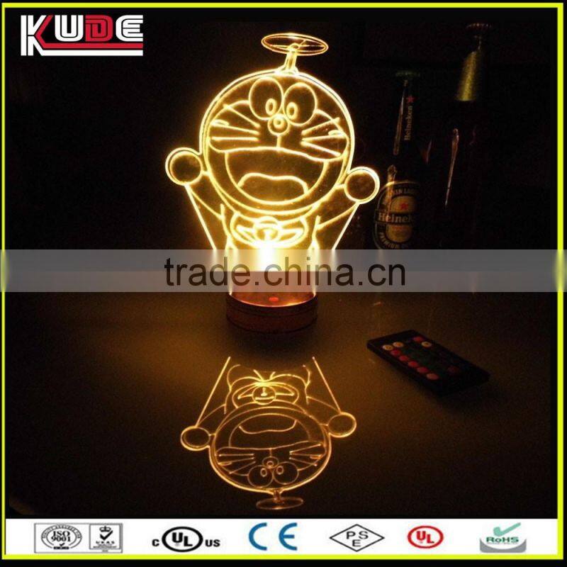 Rechargeable 3D LED Night Light Acrylic Plate USB Port Table Lamp