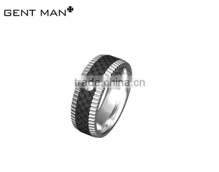 2016 Hot selling 8mm rings wedding rings band fashion high polish carbon fiber titanium band