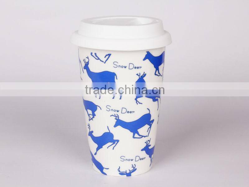 promotional expression coffee cerramic blue and white porcelain Mug