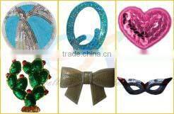 high quality iron-on sequins embroidery number