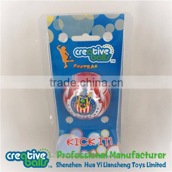 Promotional cheap footbag,custom funny hackysack.