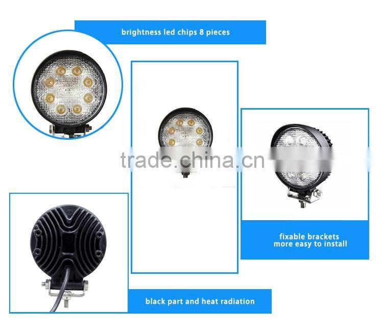 hot sale high brightness 6000K led work light 24w for truck and suv