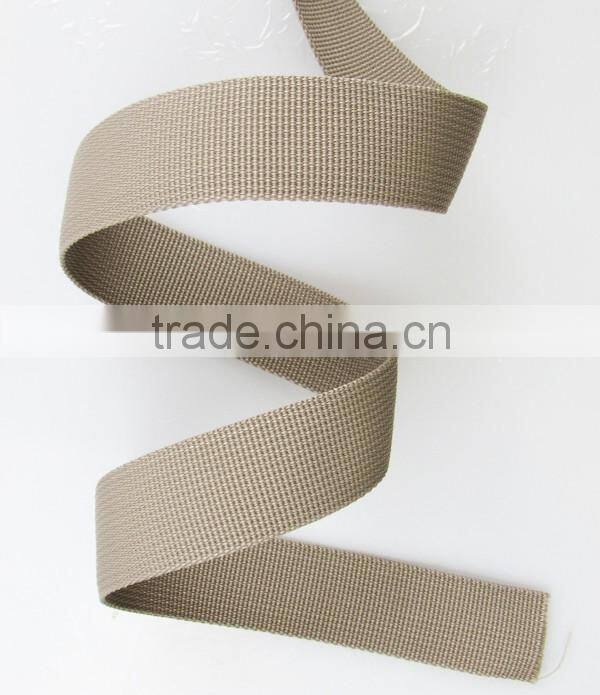 900D PP High strength tenacity brown color 25mm seat belt webbing